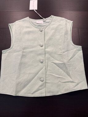 Julia Amory Pistachio Blair Linen Top